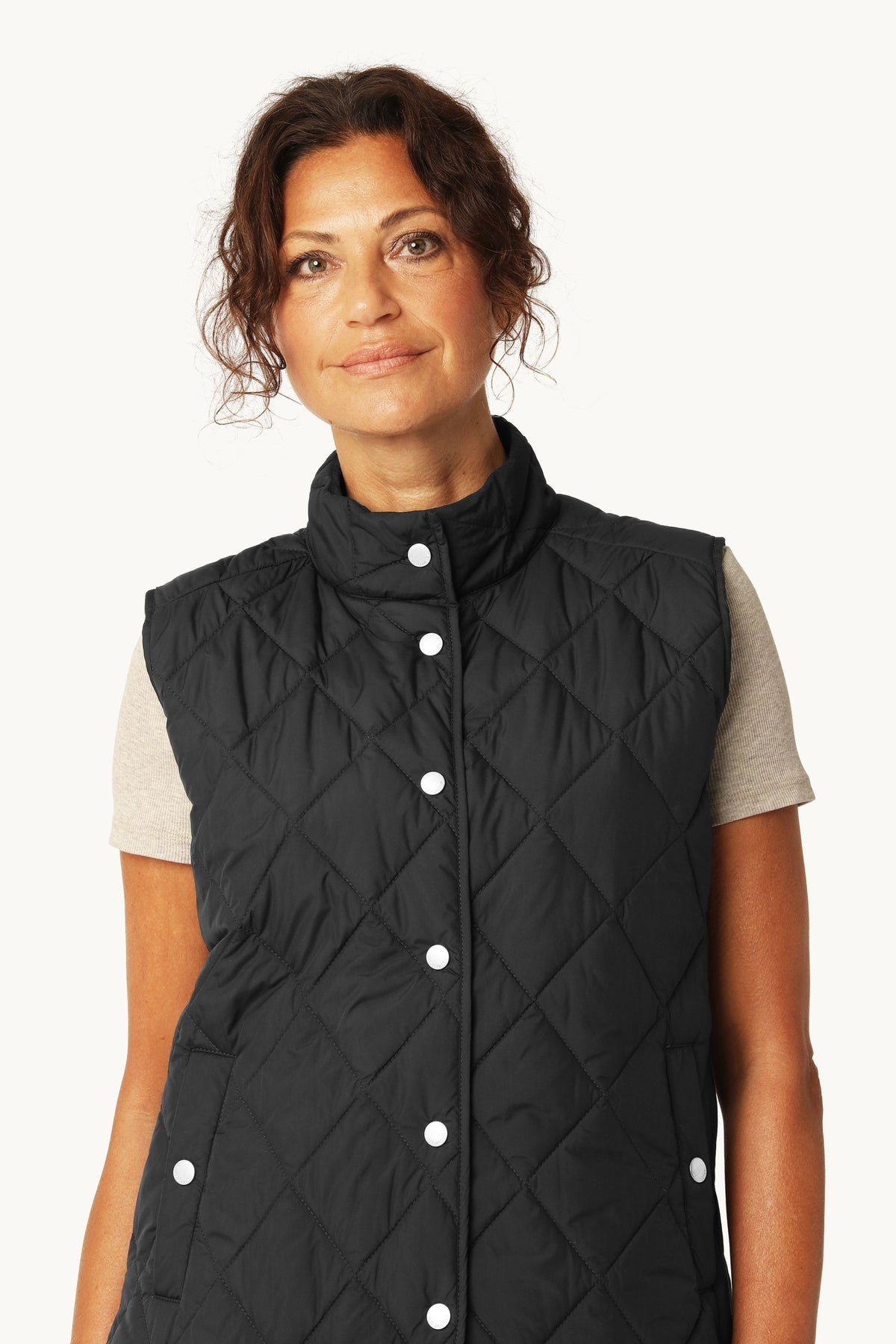 Kort Quiltet Vest - Dark Indigo