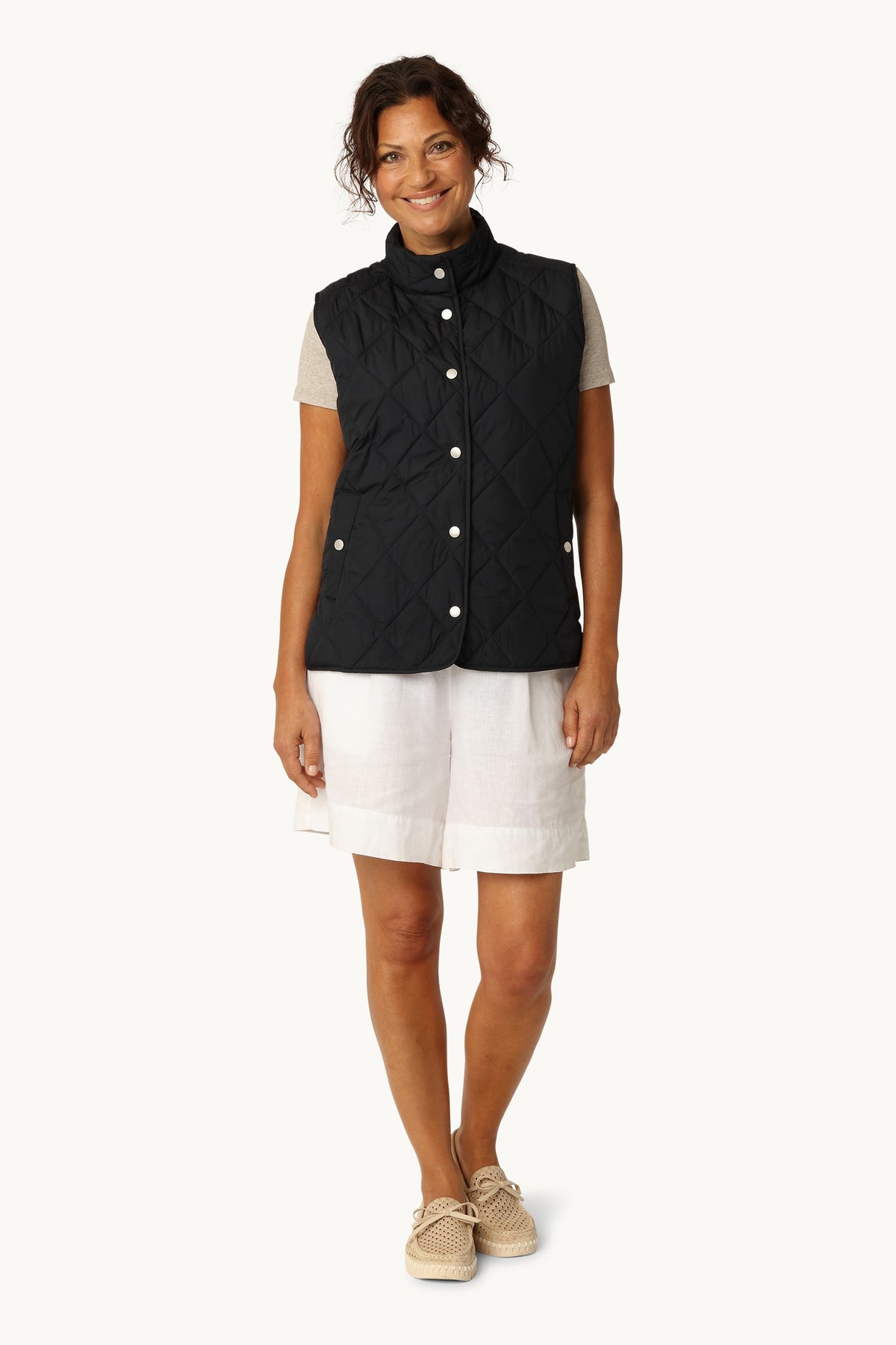 Kort Quiltet Vest - Dark Indigo