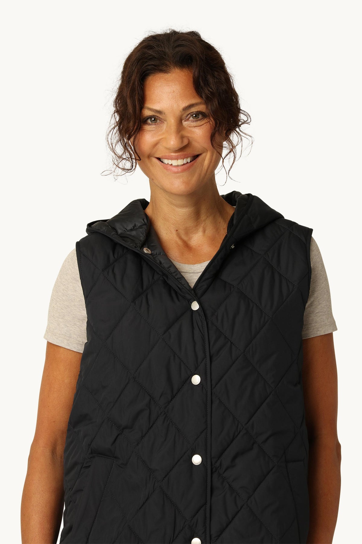 Quilted Long Vest - Dark Indigo