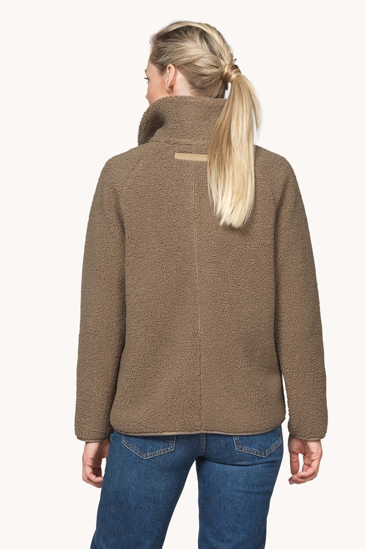 Kort Fleece Jakke - Greige