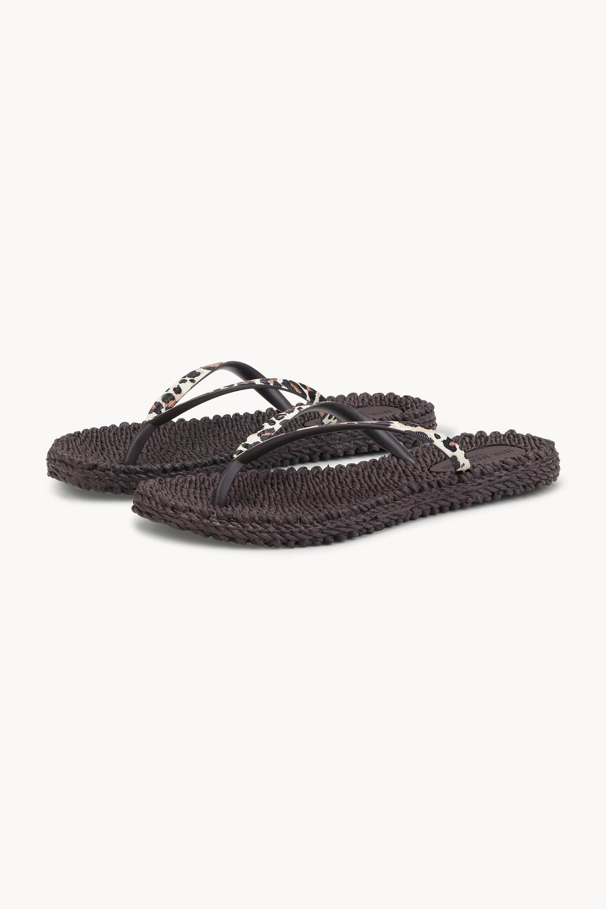 Flip Flops With Print - Brown Panthera Print