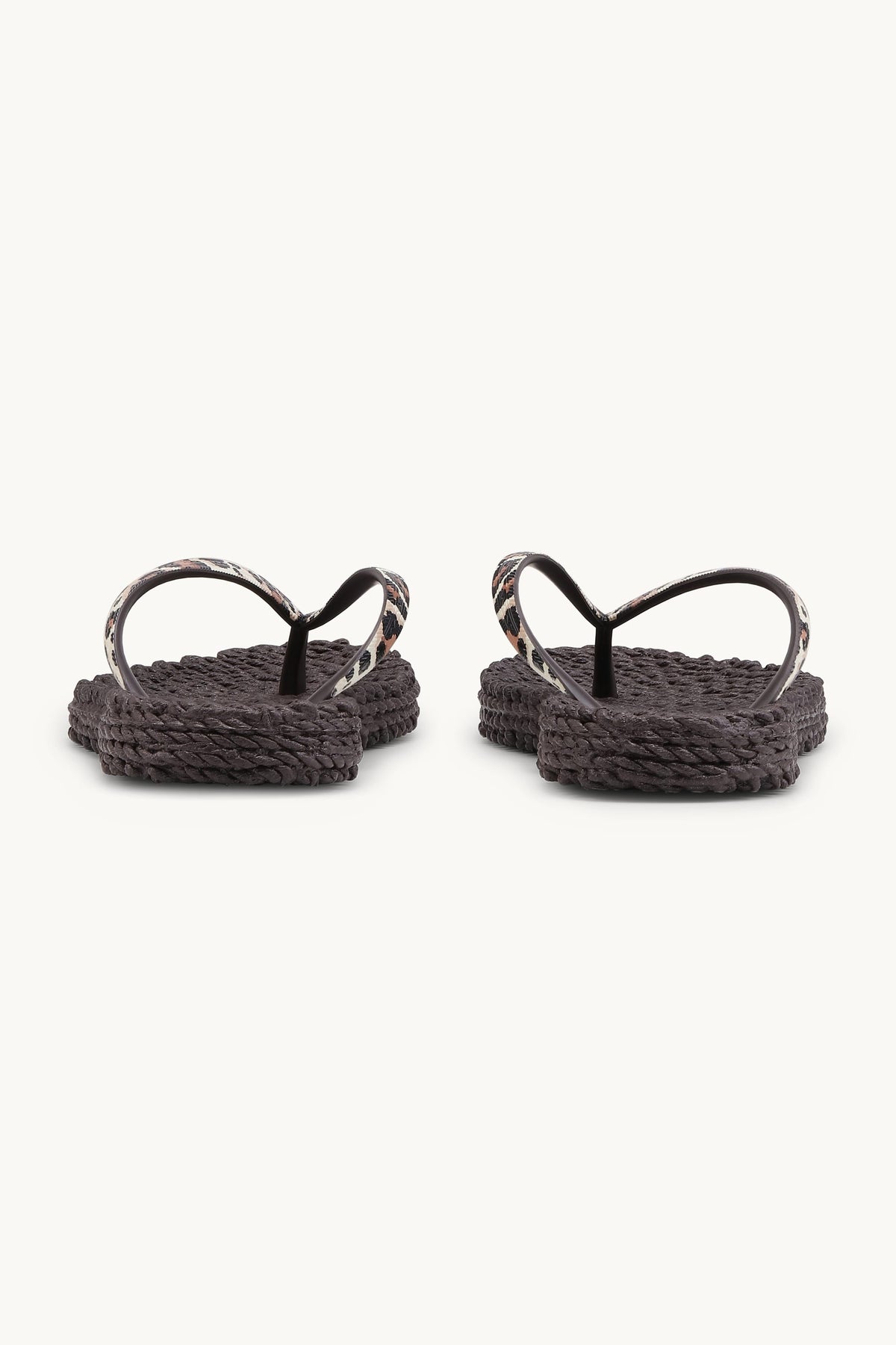 Flip Flops With Print - Brown Panthera Print