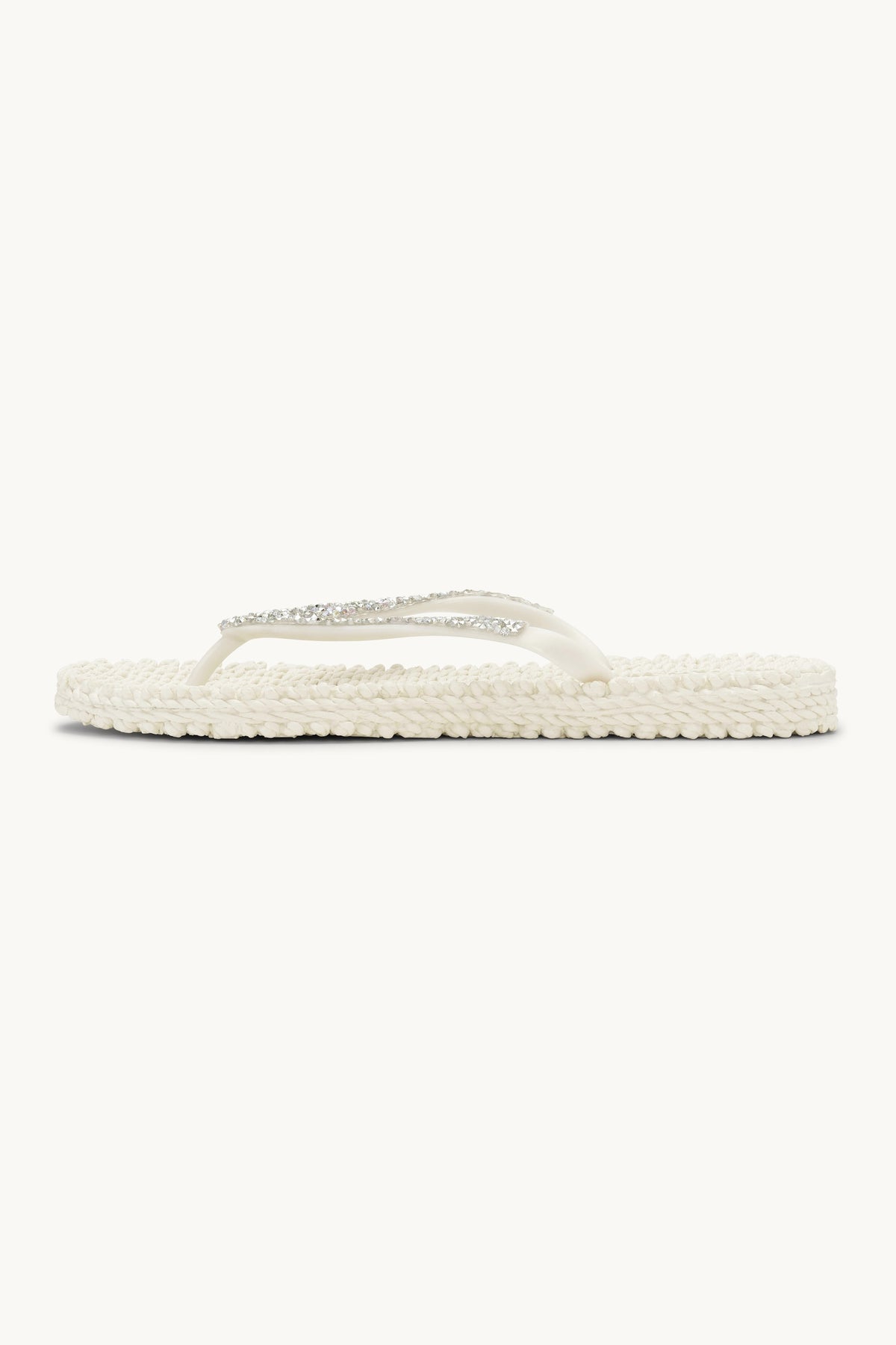 Flip Flops With Rhinestones - Creme