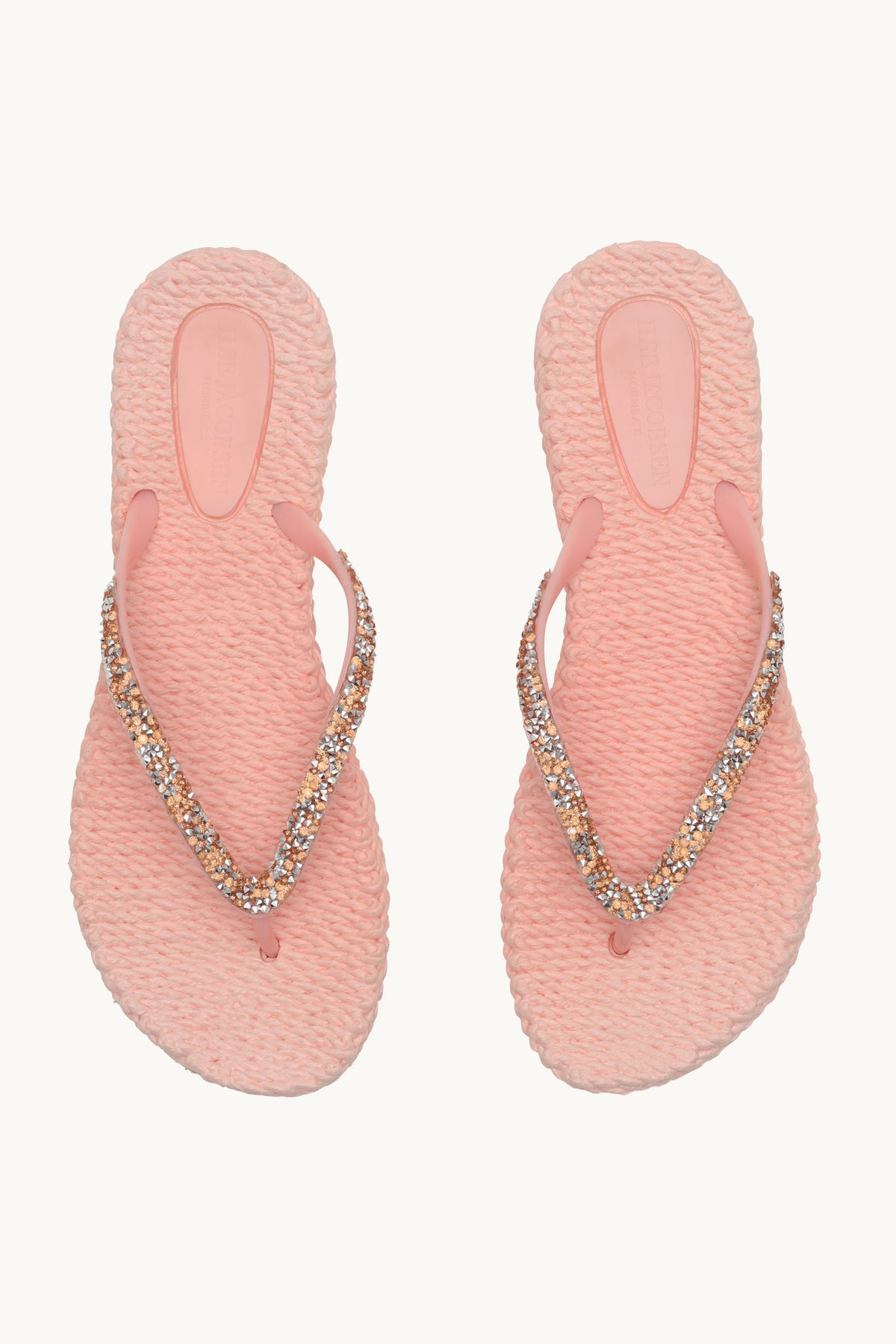 Flip Flops With Rhinestones - Soft Coral
