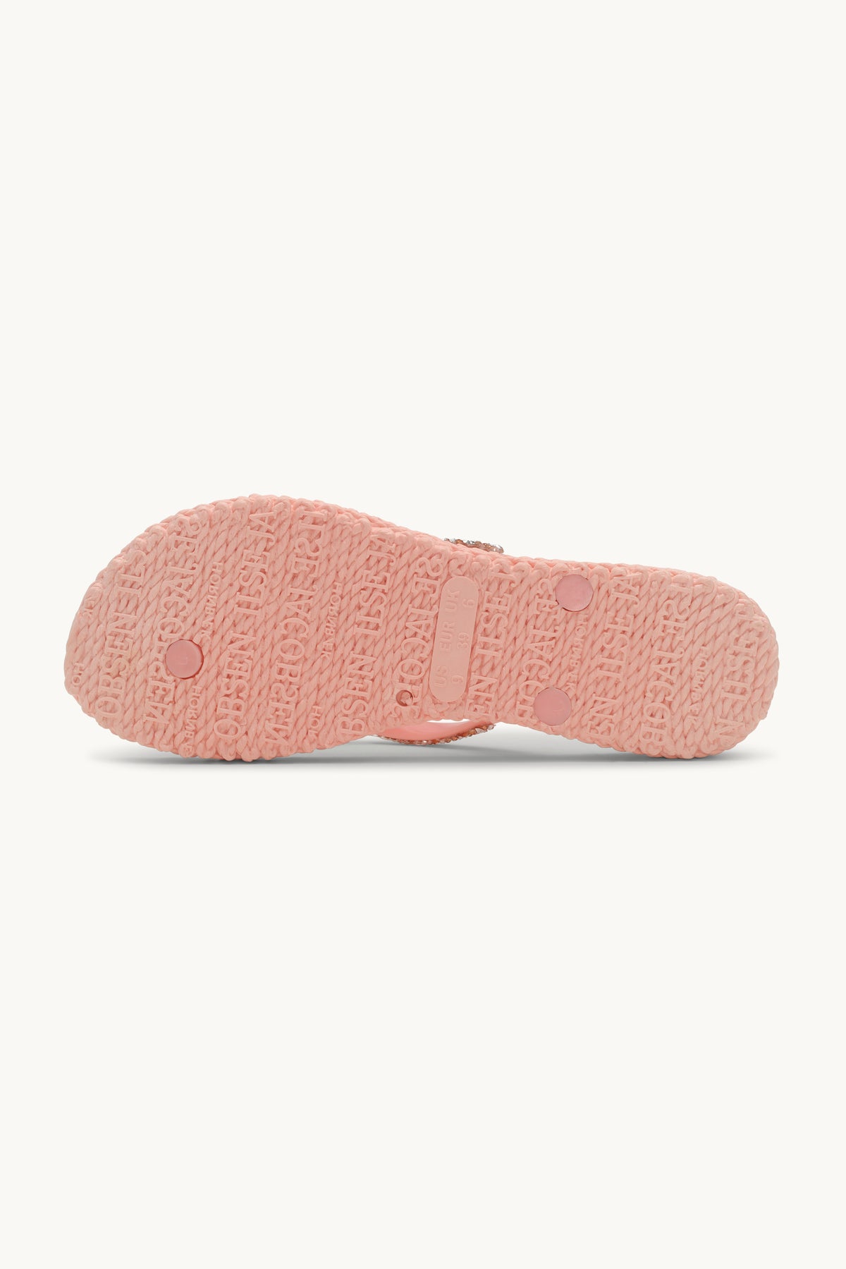 Flip Flops With Rhinestones - Soft Coral