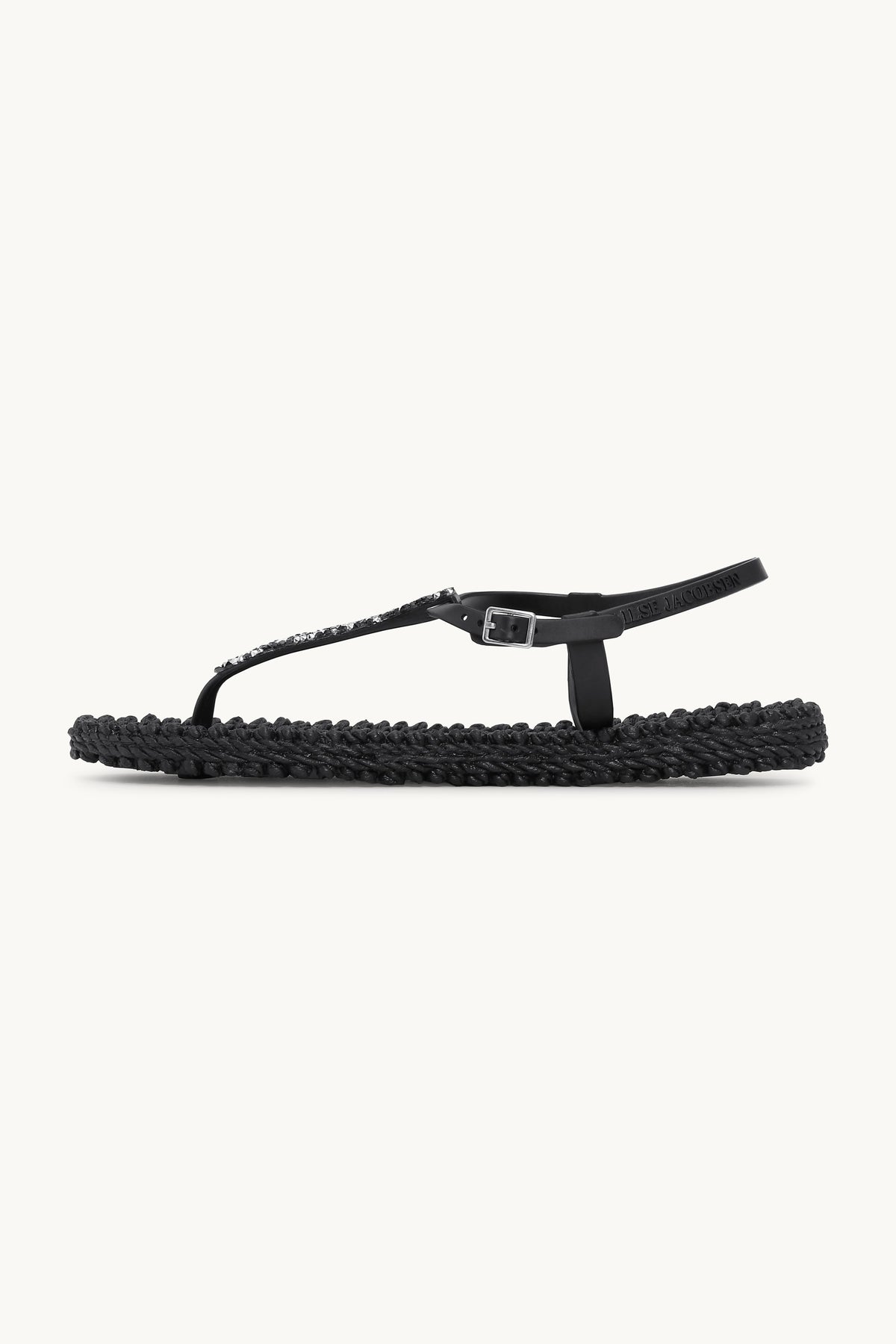 Flip Flops With Rhinestones - Black