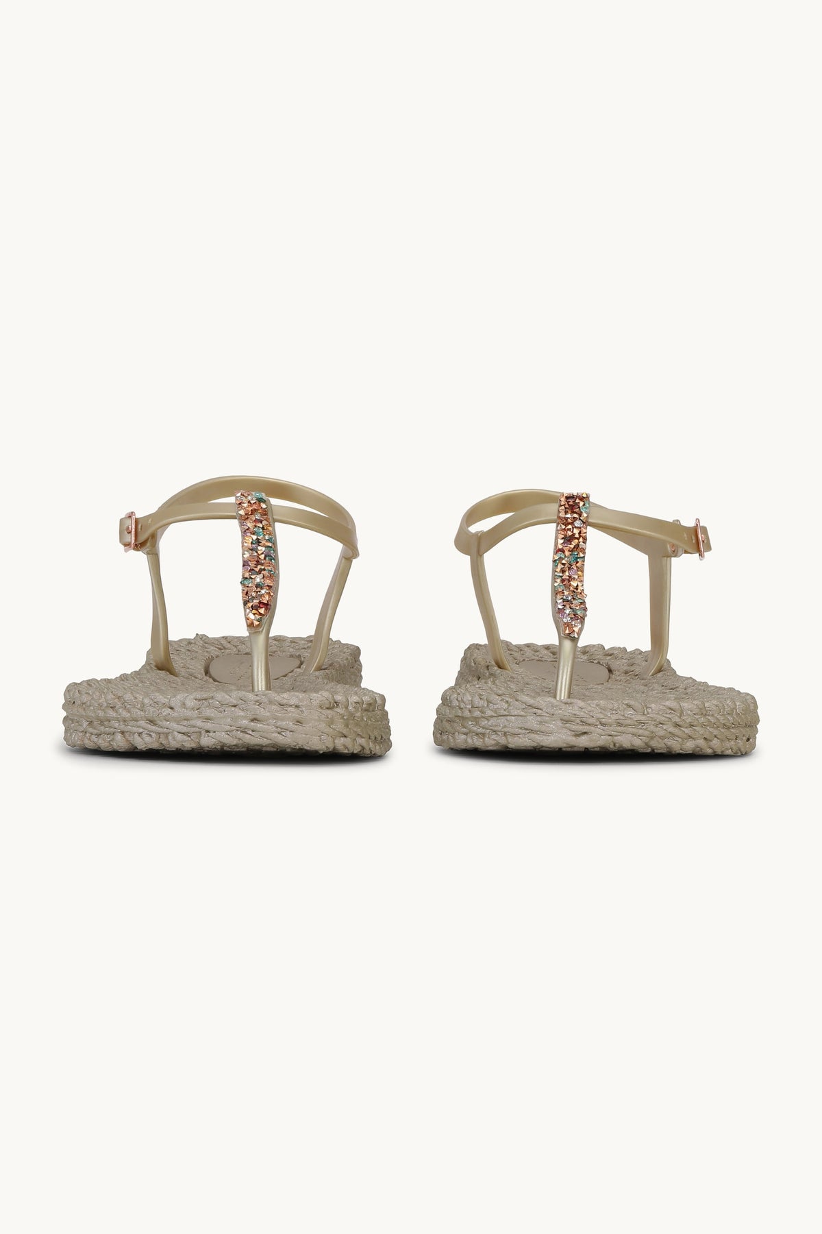 Flip Flops with Rhinestones - Platin