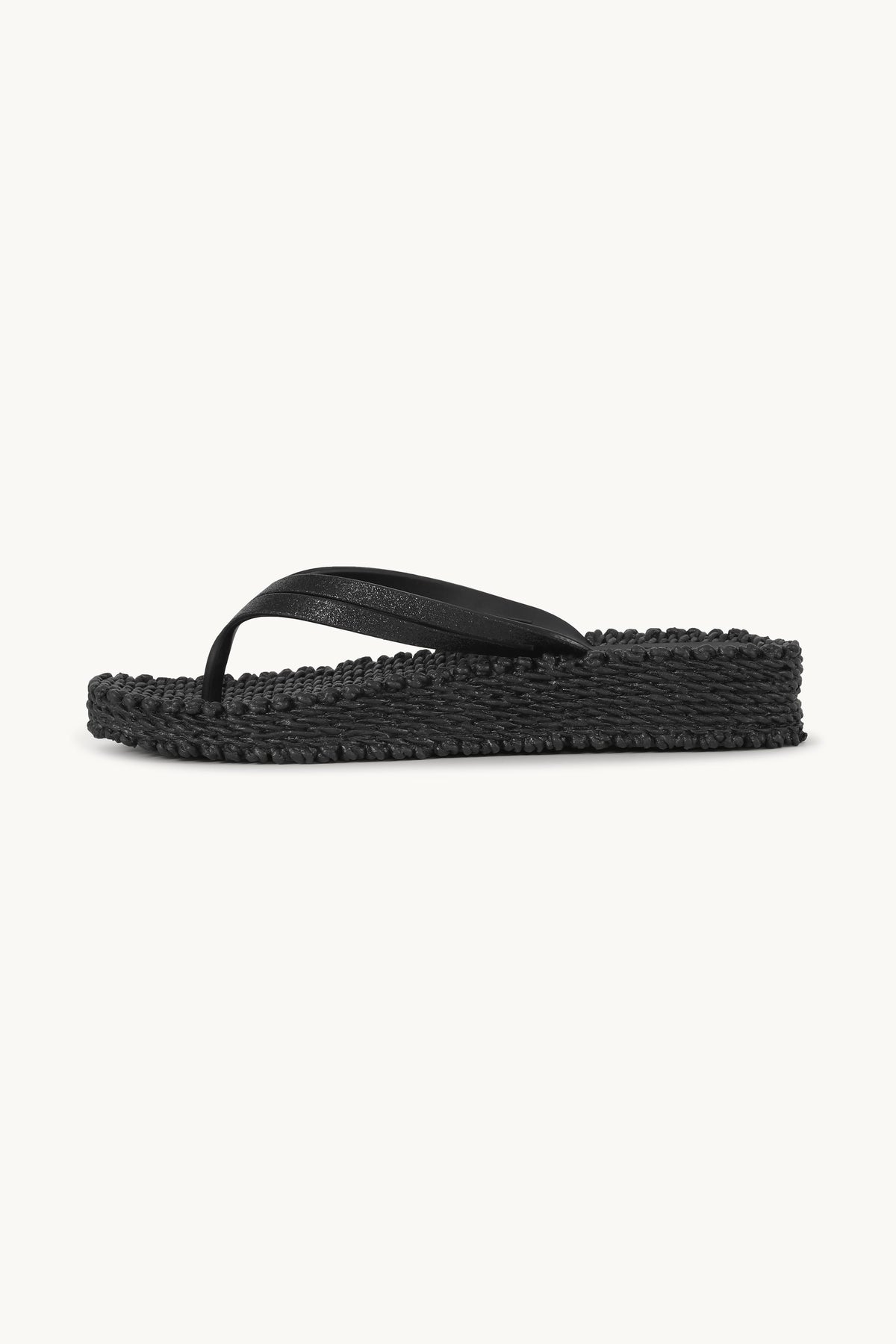 Platform Klipklapper Glitter - Black