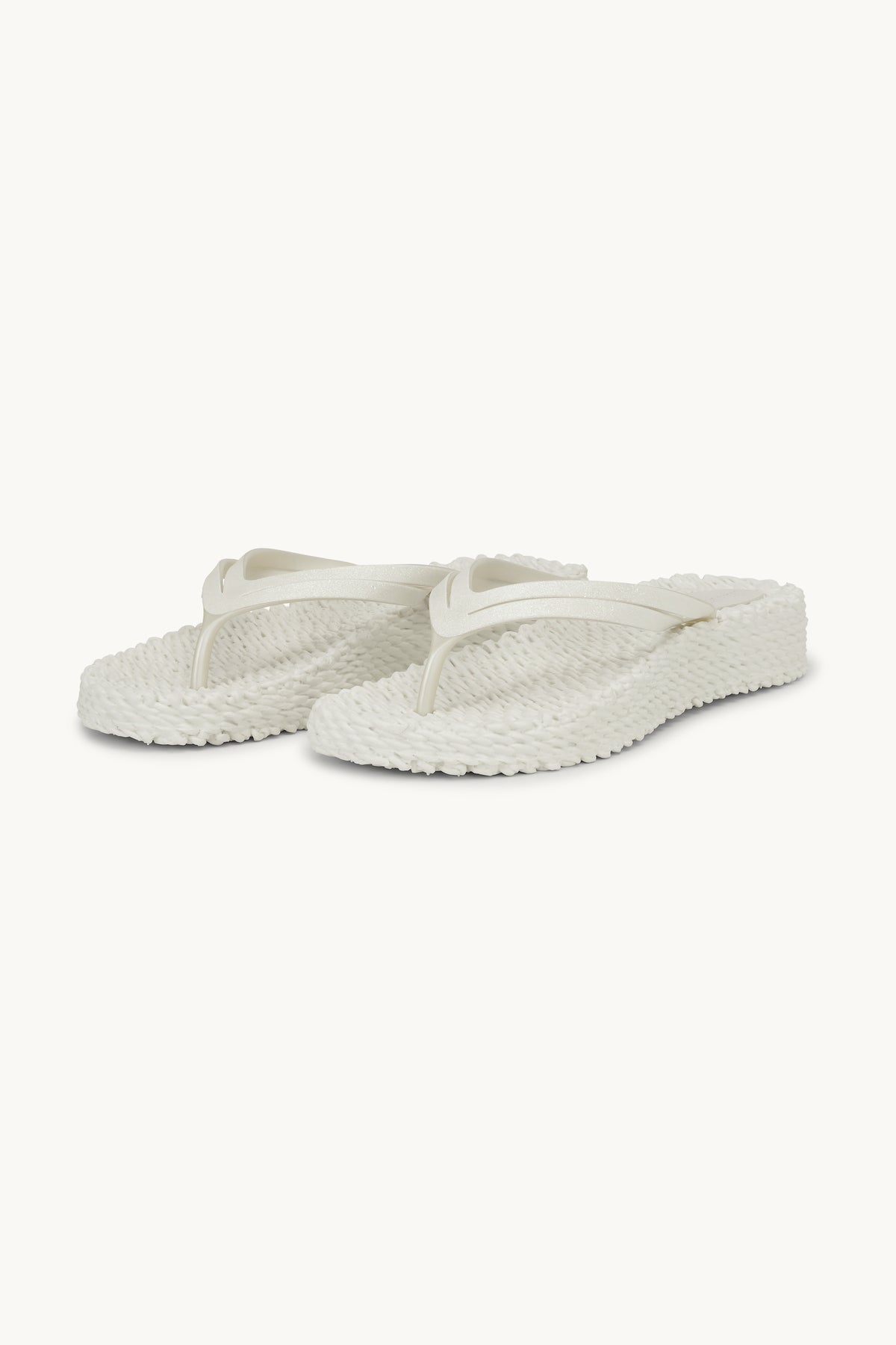 Platform Klipklapper Glitter - Creme