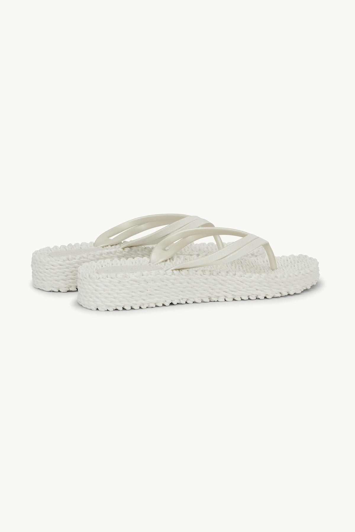 Platform Klipklapper Glitter - Creme