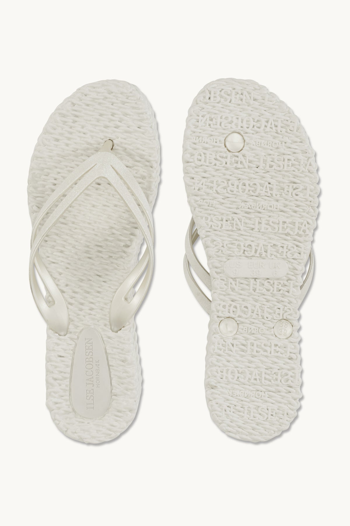 Platform Klipklapper Glitter - Creme