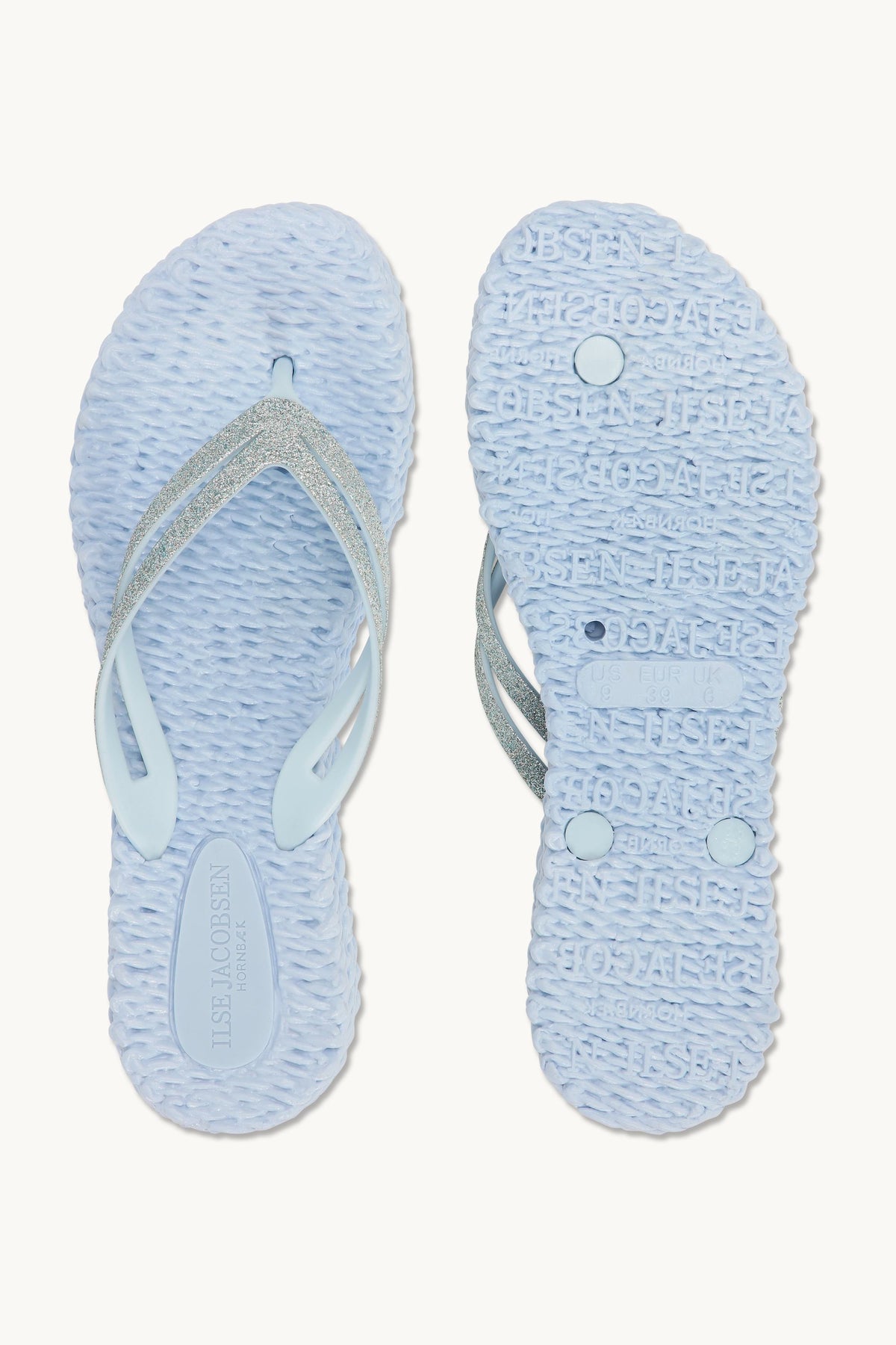Platform Klipklapper Glitter - Blue Bell