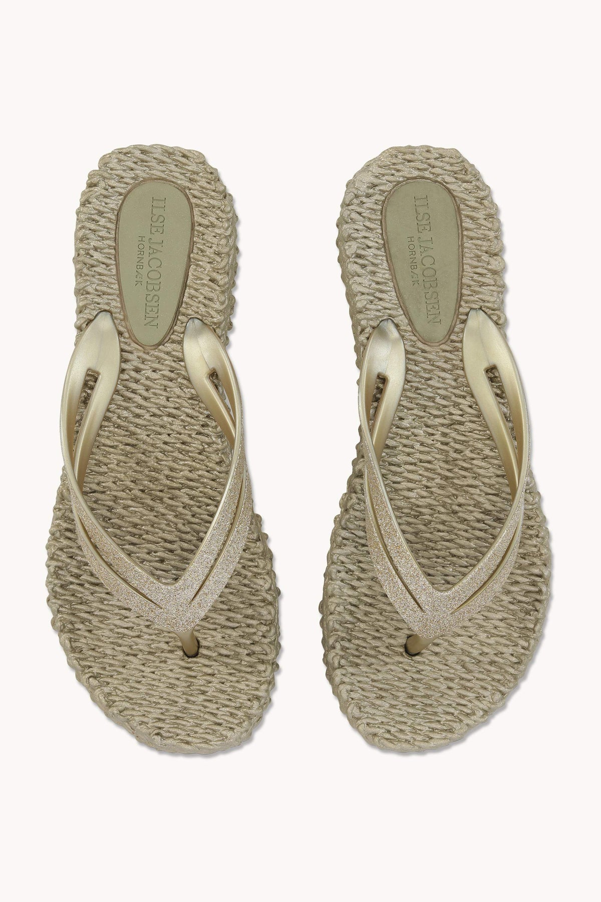 Platform Klipklapper Glitter - Platin