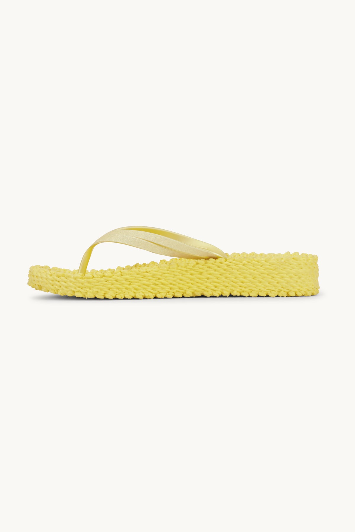 Platform Klipklapper Glitter - Pale Banana