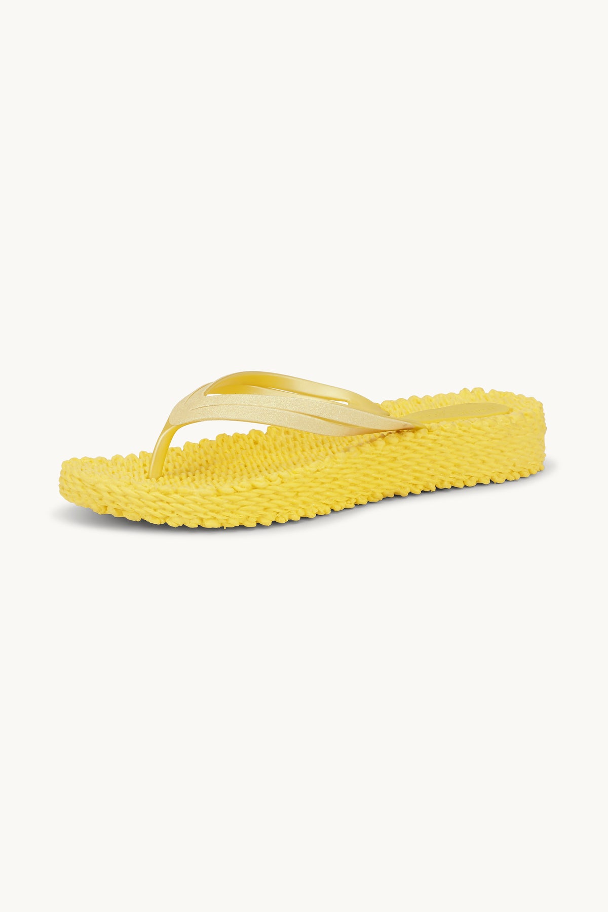 Platform Klipklapper Glitter - Pale Banana