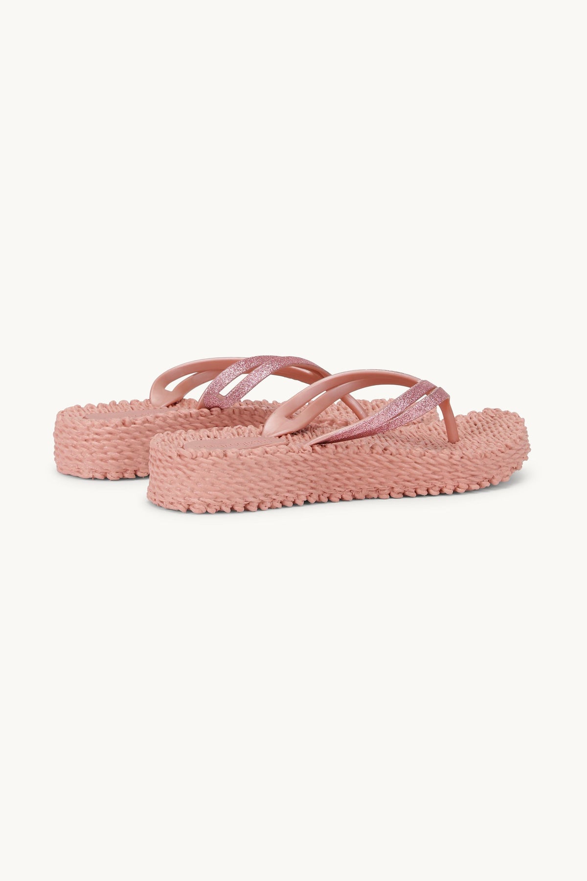 Platform Klipklapper Glitter - Misty Rose