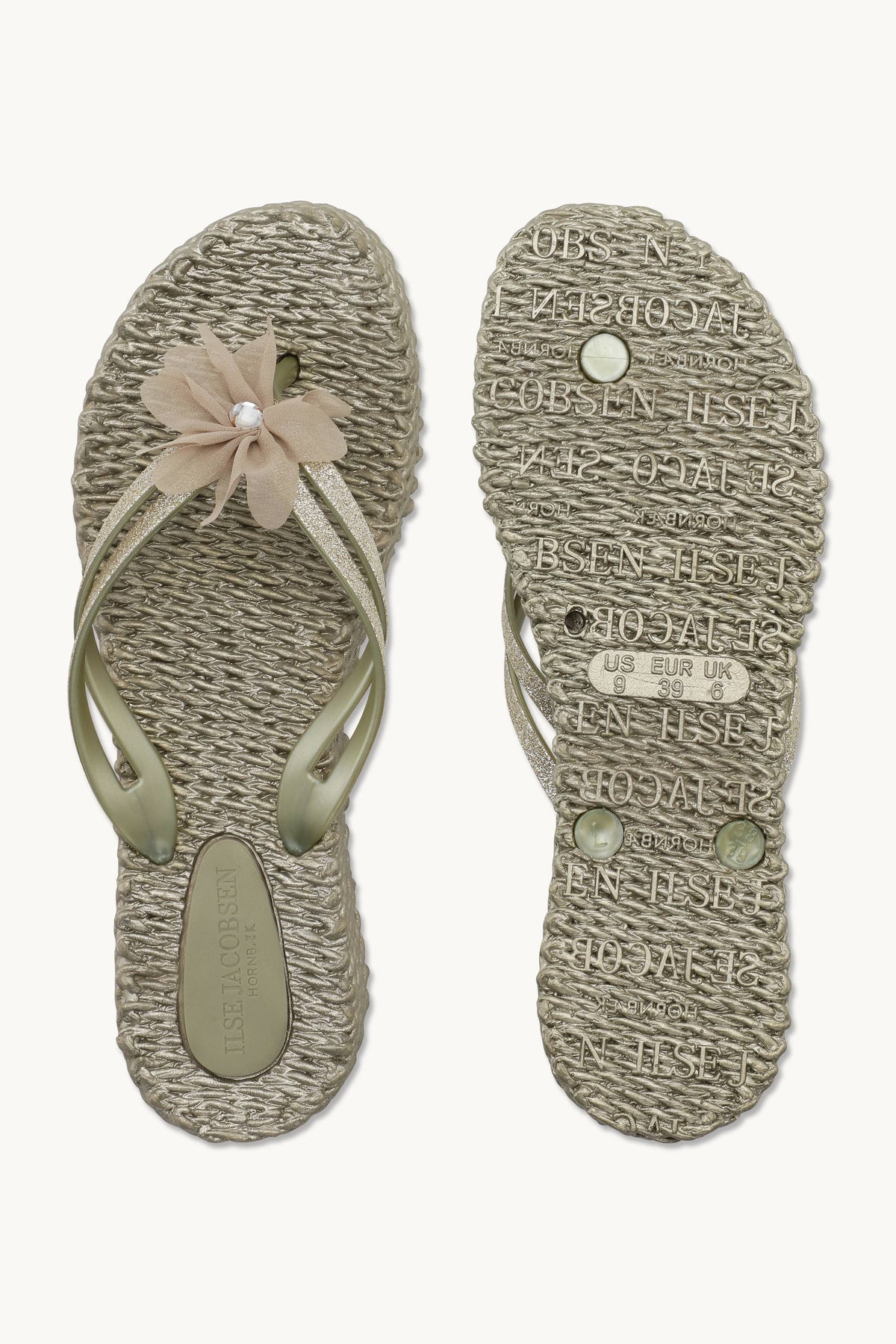 Flip Flops with Flower - Platin