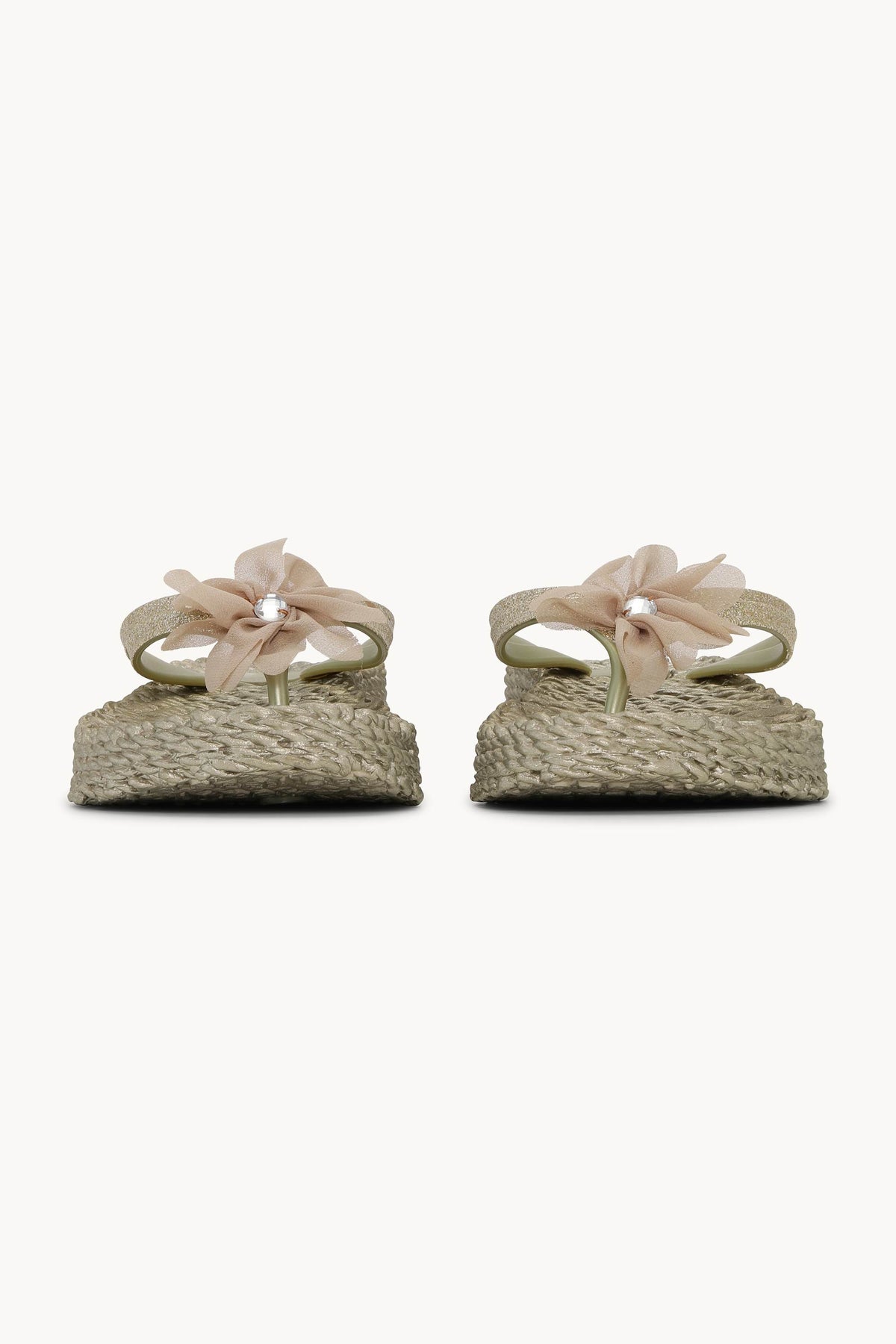 Flip Flops with Flower - Platin