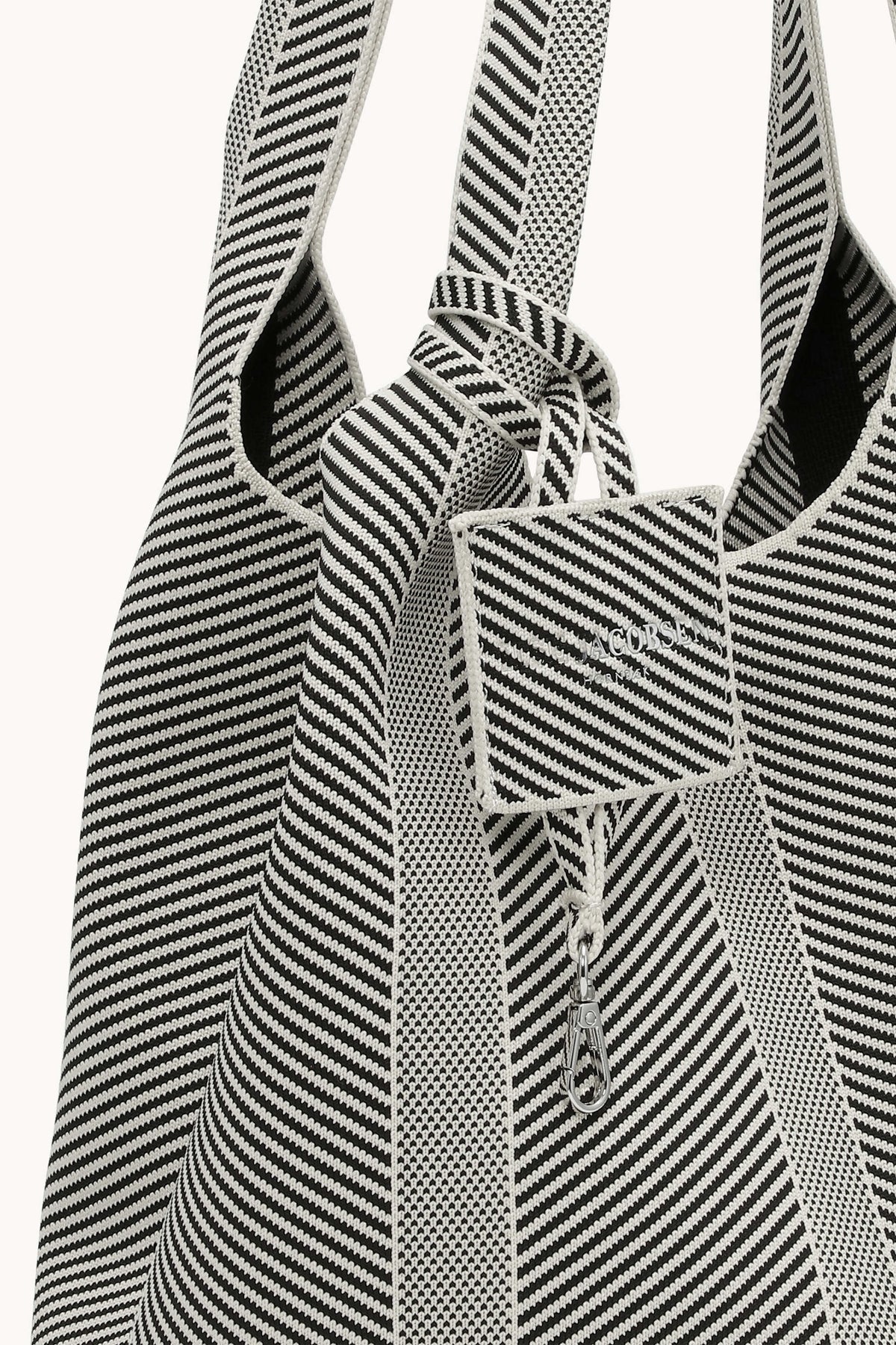 Strikket Skuldertaske - Milk Creme Black