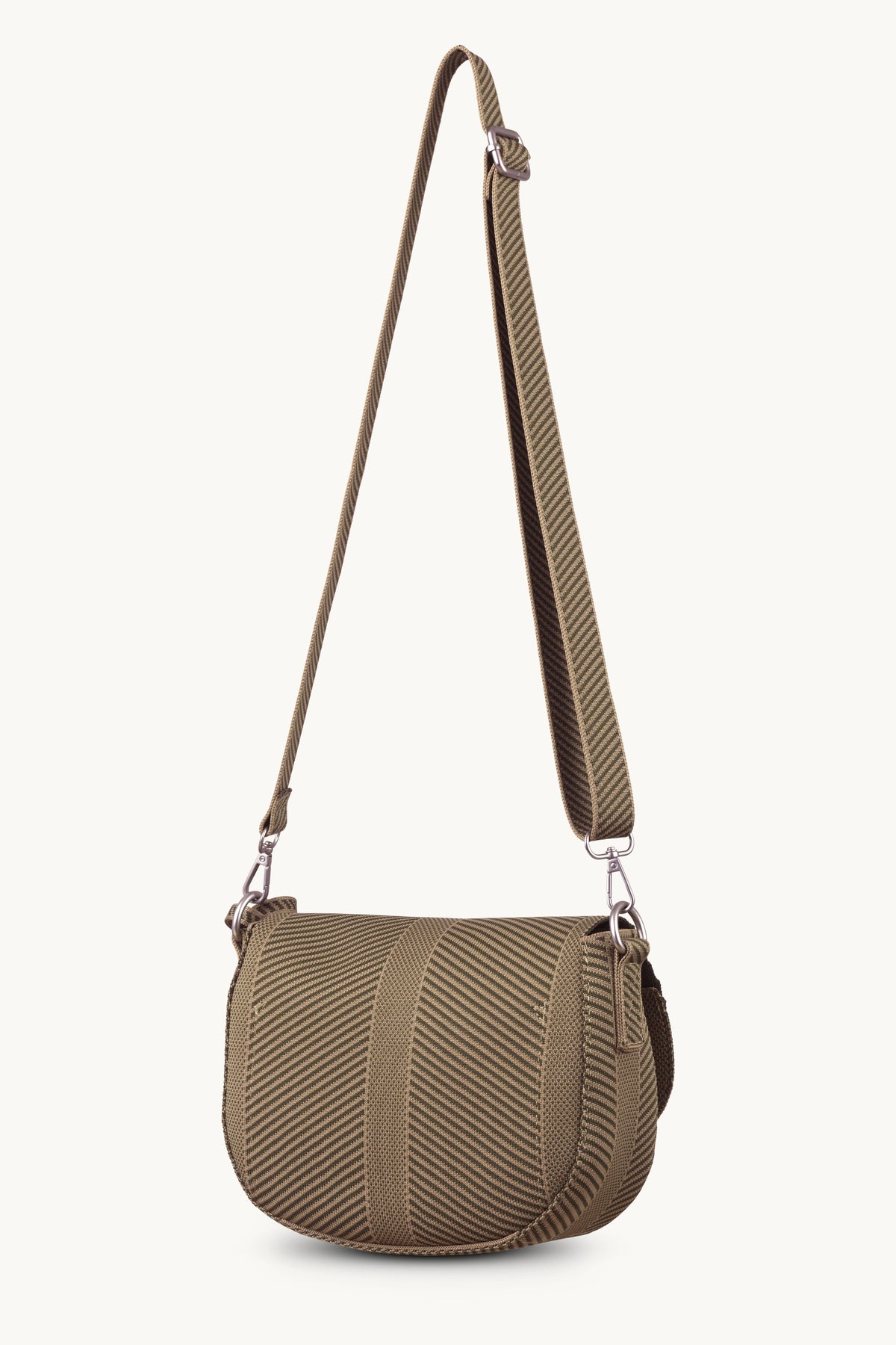 Strikket Crossbody Taske - Greige Dark Olive