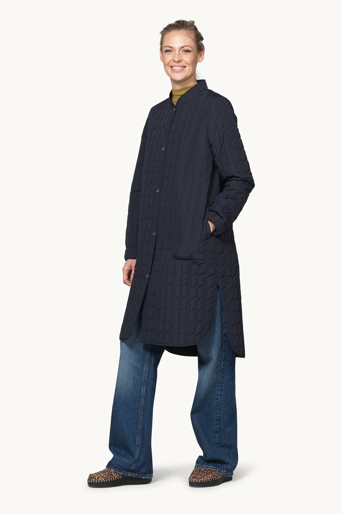Quiltet Frakke - Dark Indigo
