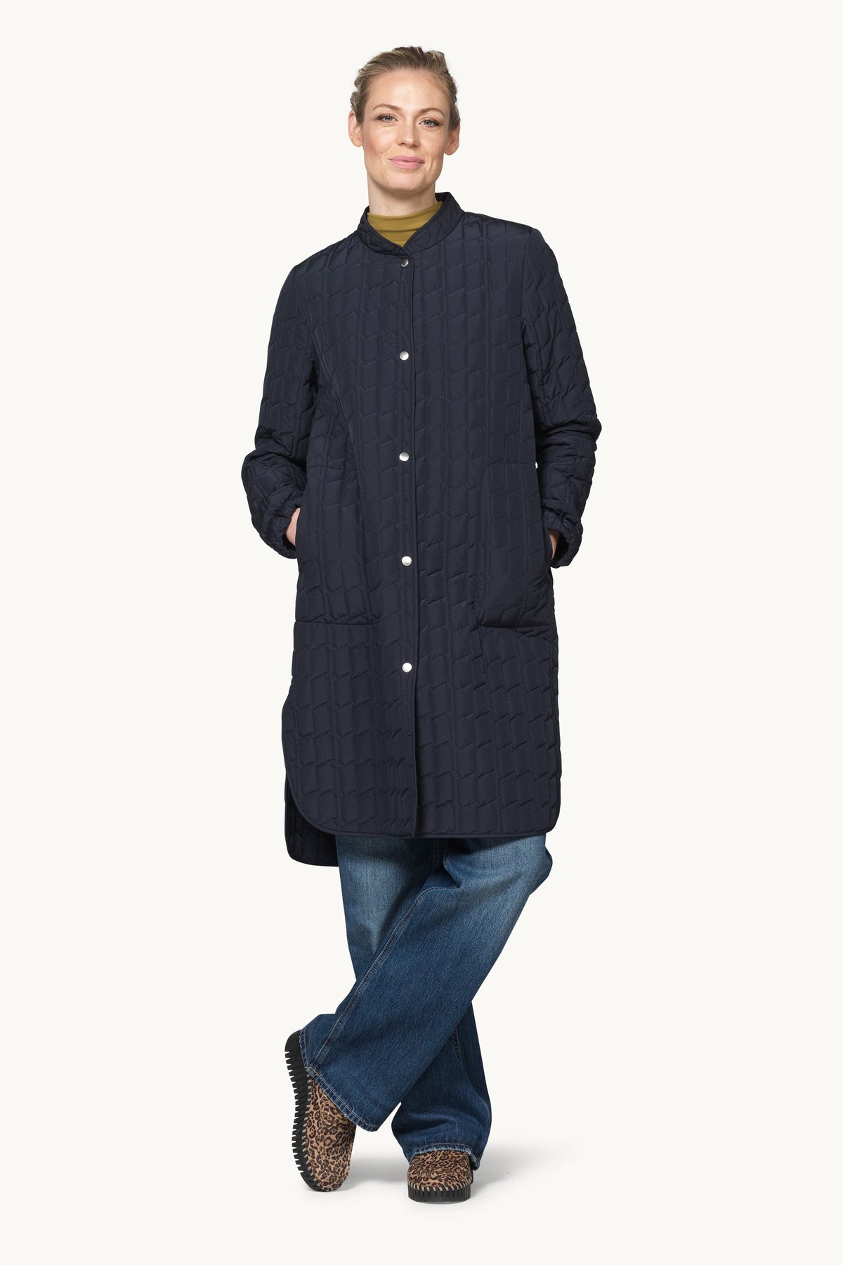 Quiltet Frakke - Dark Indigo