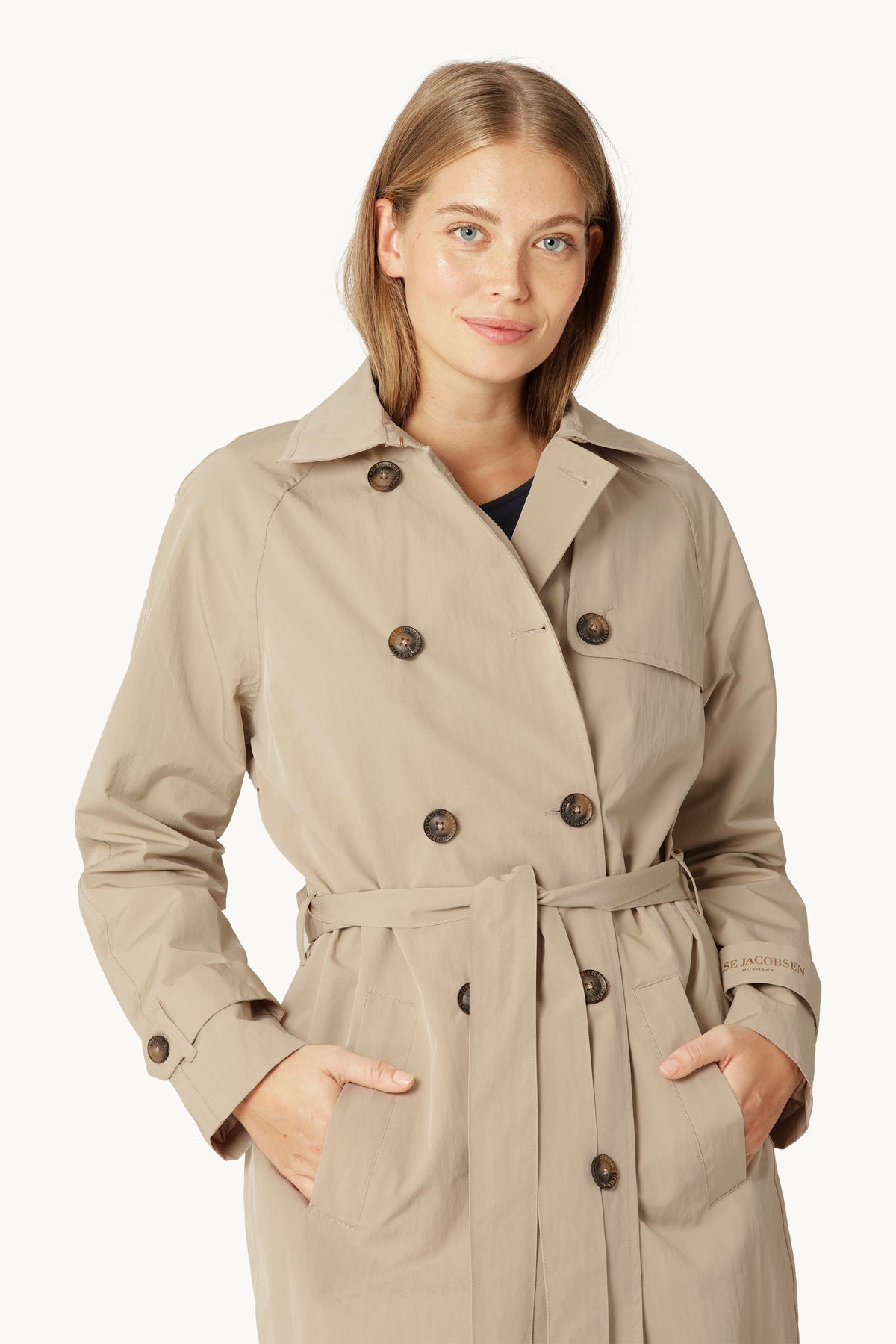 Teknisk Regnfrakke Trench - White Pepper