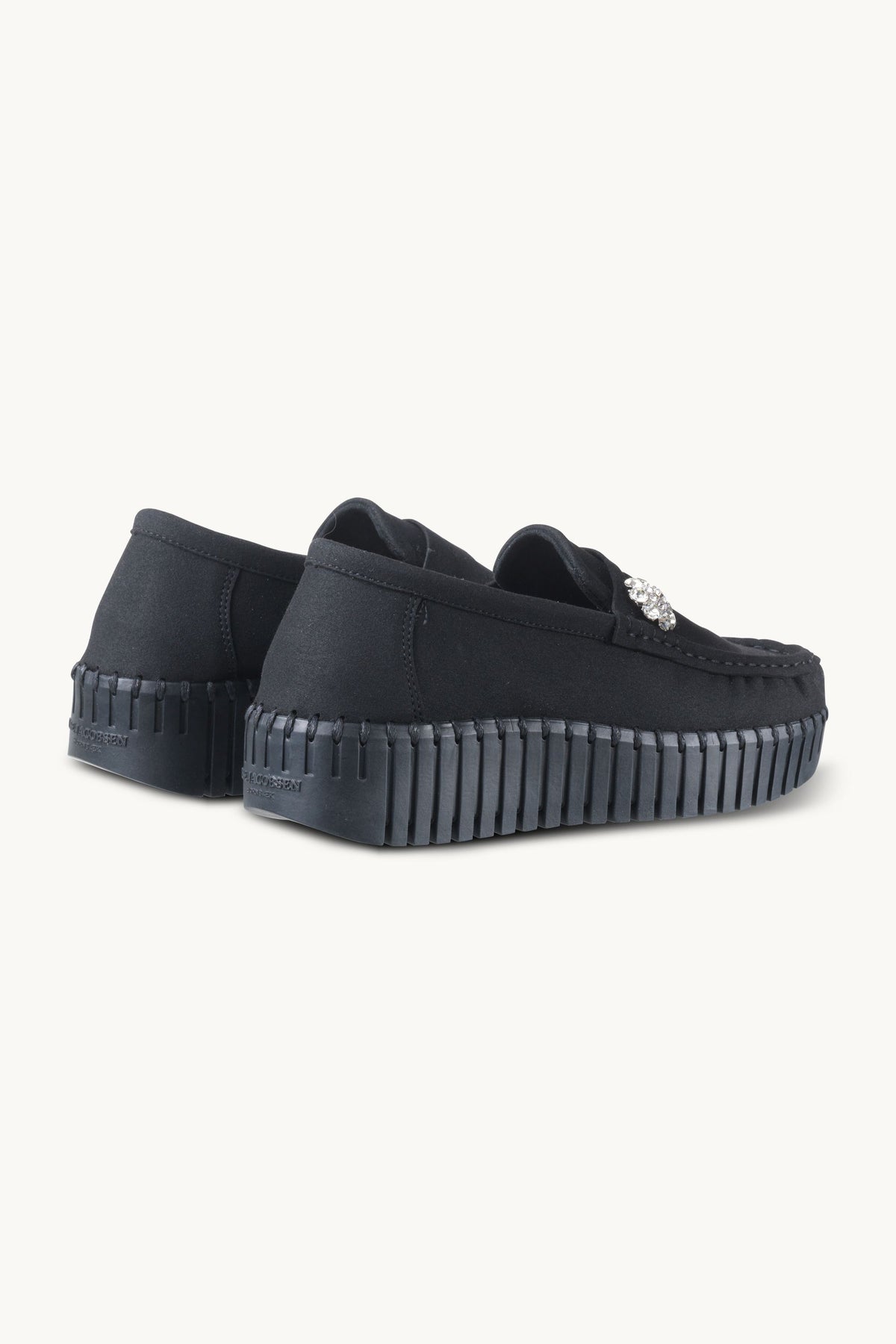 Tulip Penny Loafer Wedge - Black Black