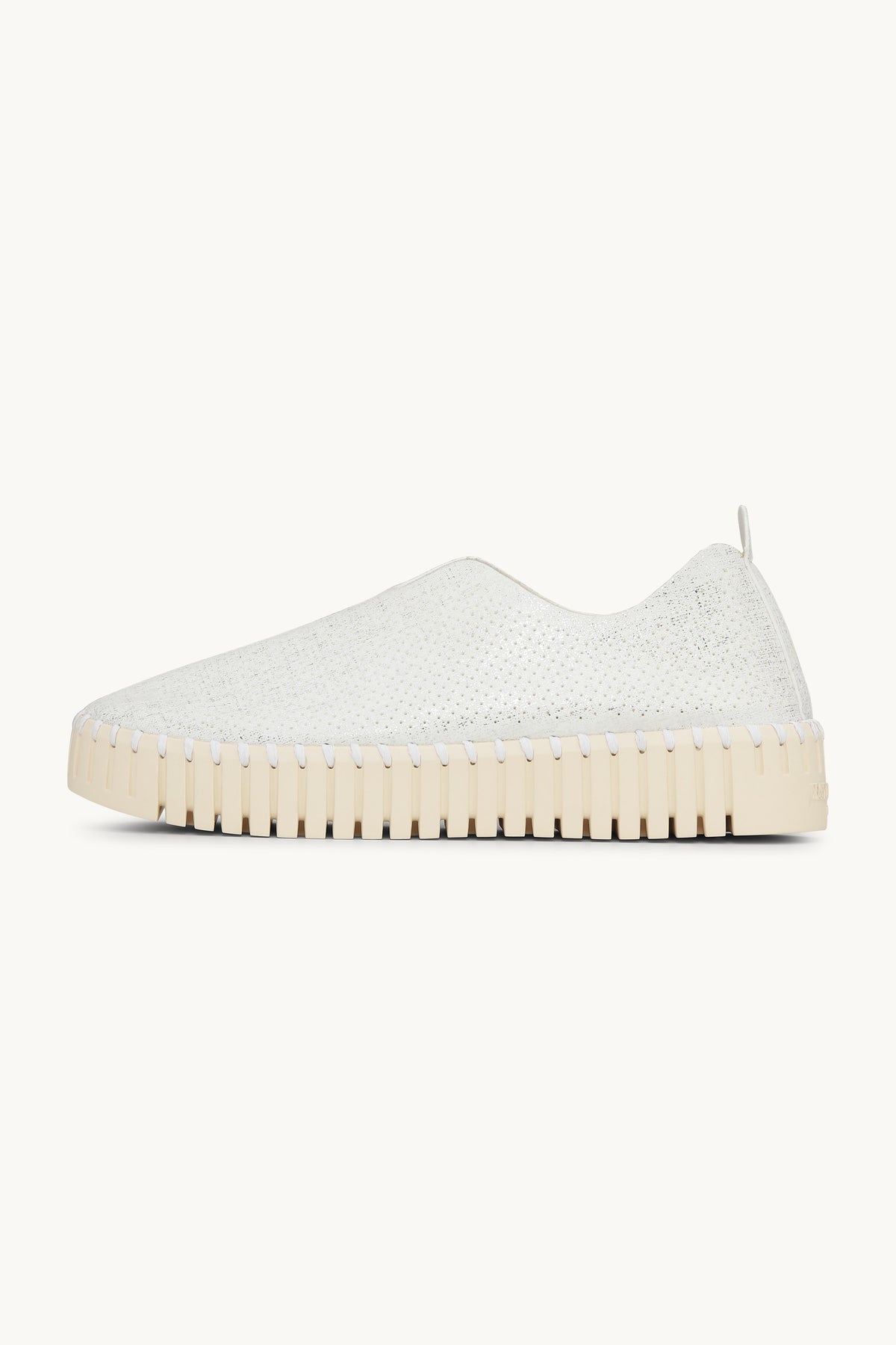 Platform Tulip Sko Glitter - White Pearled Ivory