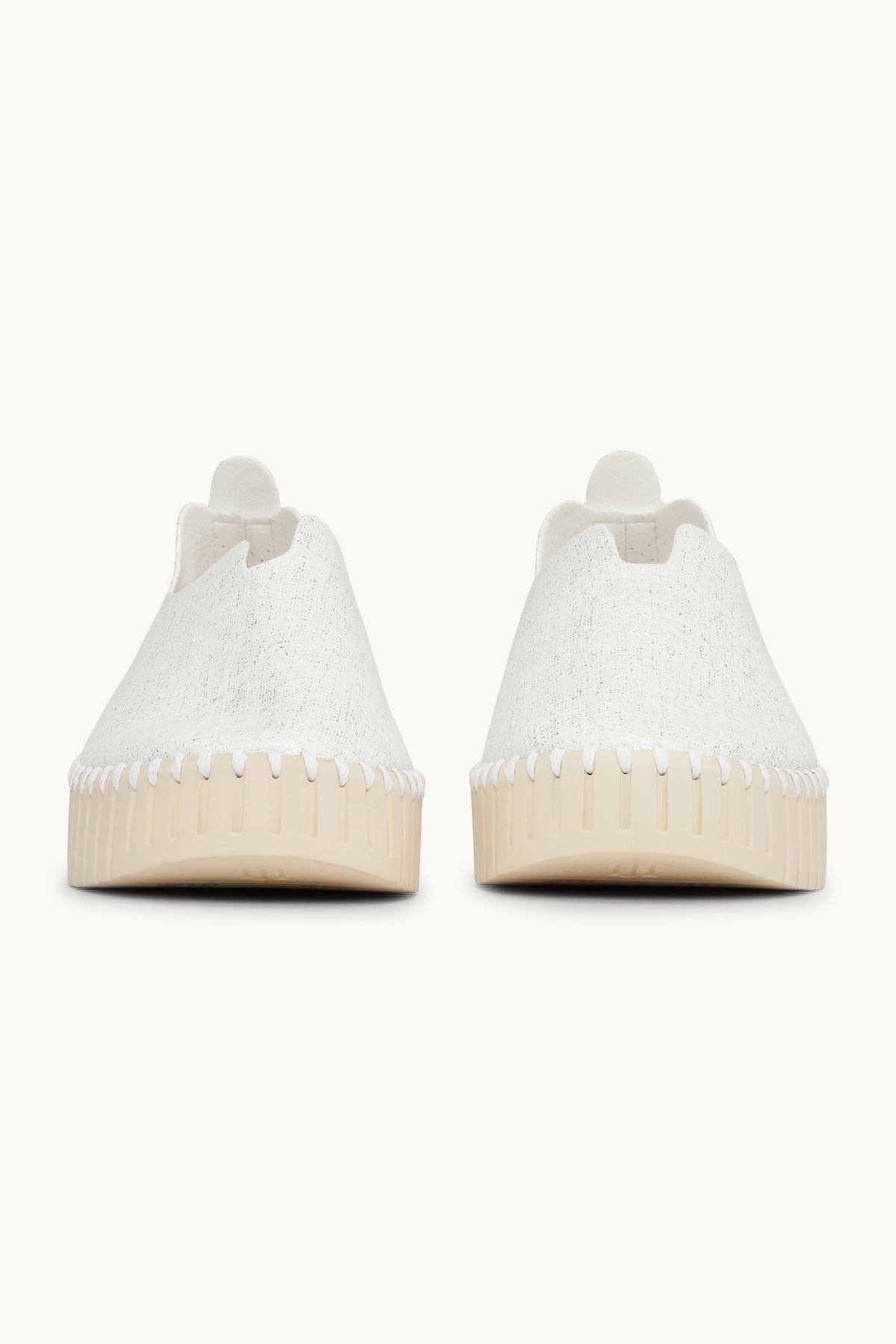 Platform Tulip Sko Glitter - White Pearled Ivory
